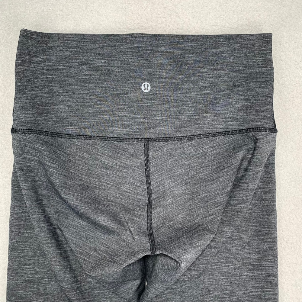 Lululemon Wunder Under High Rise Leggings Womens 8 Gray Full Length Gym Yoga - Picture 5 of 10
